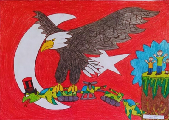 Nilay NAZLIM- Turhal BİLSEM- 35x50 kağıt üzerine renkli kalem çalışması